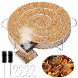 Kaltrauchgenerator Räucherschnecke, Rund Edelstahl Rauchgenerator, Rund Kaltrauchgenerator mit Bürste & Haken, Edelstahl Kaltraucherzeuger für Kugelgrill Smoker und Räucherofen (Mehrweg) Angebot bei HelloDeals