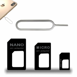 3-in-1 Simkarten Adapter Kit, Nano und Micro SIM Karte Adapter, SIM Adapter mit Eject Pin für Handy-Nutzung. Angebot bei HelloDeals