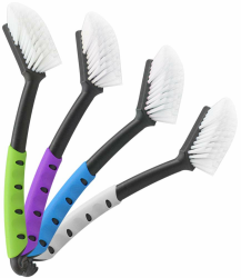 com-four® 4X Spülbürste - Küchenbürste mit robusten Nylonborsten - Geschirrbürste - Abwaschbürste aus bruchfestem Kunststoff- Pfannenbürste - ca. 29 x 6,5 x 6 cm (Farbauswahl variiert!) 004 Stück - Grün/Weiß/Türkis/Berry/Grau Angebot bei HelloDeals