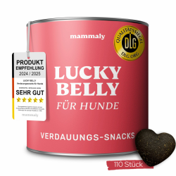 mammaly Lucky Belly Probiotika Hunde-Leckerli 325g - Verdauungssnacks für Magen Darmflora Aufbau (bei Durchfall, Sodbrennen & Gras fressen) Alternative zu Heilerde, Kohletabletten als leckere Snacks Angebot bei HelloDeals
