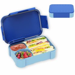 XJIANFU Brotdose Kinder mit Fächern,900ml Auslaufsichere Bento-Box, Kinder-Lunchbox,Auslaufsicher Fächern,Jausenbox Brotbox für,Mädchen & Jungen,Mikrowelle/spülmaschinenfest(Blue) Angebot bei HelloDeals