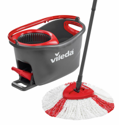 Vileda Turbo Wischmopp Komplett Set, Bodenwischer mit Teleskopstiel, Mikrofaser Moppkopf mit Kraftfasern und Eimer mit Powerschleuder, schnell und reinigungsstark, Stiellänge 75-130cm Alt Angebot bei HelloDeals