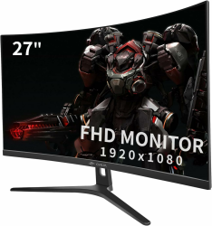 CRUA 27 Zoll Curved Gaming Monitor 165Hz/ 180Hz, PC Bildschirm Full HD 1080P, Rahmenloses 1800R Computerbildschirm mit FreeSync und Eye Care Technologie, unterstützt VESA 27 zoll 1K180HZ Angebot bei HelloDeals