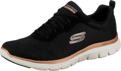 Skechers Damen Flex Appeal 4.0 Brilliant View Sneaker 40 EU Black Mesh Rose Gold Trim Angebot bei HelloDeals