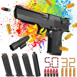 Spielzeug Pistole,Pistole Kinder Platzpatronen,Spielzeug Pistole mit Knall Munition,Spielzeug Pistole Wuestenadler,Pistole mit Schaumstoff Geschoss Zielscheibe für Nerf Set-a Angebot bei HelloDeals