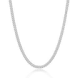 LOCCY Herren Damen Panzerkette Halskette, 3,5/5/6/7/8mm breit Edelstahl Silber Panzerkette Gliederkette Kette Silberkette Hip-Hop Kette Halskette Länge 46-66cm Silber-3,5MM Breit 18.0 Zoll Angebot bei HelloDeals