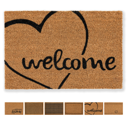 Carpido Fußmatte Kokos Welcome Herz Design – Sauberlauf 40x60 cm – Türmatte Innen Bereich – antibakterielle Kokosmatte – natürliches Material 40 x 60 cm Welcome Herz Design Angebot bei HelloDeals