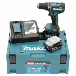 Makita DHP485RTJ Akku-Schlagbohrschrauber 18 V / 5,0 Ah, 2 Akkus, Ladegerät im MAKPAC Angebot bei HelloDeals