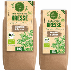 Little Plants Bio Kresse Sprossen Samen [250g] - Kresse-Samen - Kressesprossen & Microgreens zum Keimen (inkl. Ebook) Angebot bei HelloDeals
