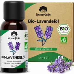 Emma Grün® Bio Lavendelöl Ätherisches Öl [100% Naturrein] - Zertifiziertes Lebensmittel zum Einnehmen - Ätherisches Lavendel Öl Bio - Lavender Essential Oil 30ml - Ätherische Öle Naturrein Lavendel 30 ml (1er Pack) Angebot bei HelloDeals
