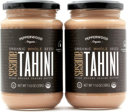Bio-Sesam-Tahini – Ungeschält und mit Stein Gemahlen – Seidig Glatte Textur in Hummus, Dips, Dressings – Ungesalzen, Nussfrei, Paleo, Keto 330 g Glas (2er-Pack) Pepperwood Organics Angebot bei HelloDeals