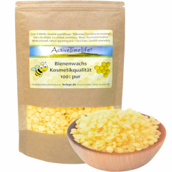 ActiveTimeLife® Bienenwachs Pastillen Bio gelb | Premium | 100 g ideal für Kosmetik Kerzen Cremes Salben Seifen Wachstücher - Das Original im praktischen Zip-Beutel Bienenwachs Gelb | Zip 100 g Angebot bei HelloDeals