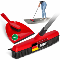 Novaliv Gummibesen mit Teleskopstiel & Kehrgarnitur Friseurbesen Set Gummi Noppenbesen Hundehaarentferner Broom Parkett Besen für Drinnen Teppichbesen Bodenabzieher Haushaltsbesen Wunderbesen 1 Besen Set Angebot bei HelloDeals