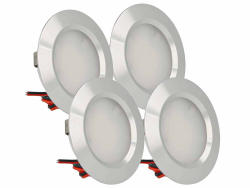 LEDLUX 4 Stück Mini LED Downlight Runde schlanke 3W DC 12V 24V Loch 50mm für Lichter Küche Badezimmer Camper [Energieeffizienzklasse A ++] (Silber-, 3000K) Silber / Schwarz 3000K Angebot bei HelloDeals