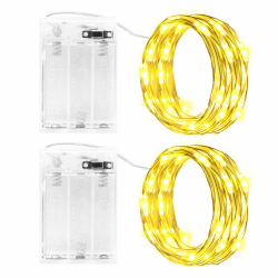 Gcstnn Lichterketten Batterie Timer, 2 Stück 3M 30LED Micro Fairy Lights IP65 Wasserdichte Kupferdraht für Zimmer Garten Krüge Flaschen Weihnachten Halloween In/Außen Deko DIY (Warmweiß) Warmweiß 3M Angebot bei HelloDeals