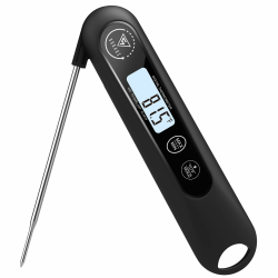 DOQAUS Fleischthermometer Bratenthermometer Thermometer Kochen Backthermometer Grillthermometer Digitale Küchenthermometer 3s Schnelle Reaktion, und LCD Bildschirm, Auto ON/Off -Schwarz Angebot bei HelloDeals