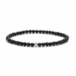 BERGERLIN Echtes Naturstein Armband mit 925 Sterling Silberperle - Perlenarmband für Damen und Herren mit Echtheitszertifizierung Turmalin M-L Angebot bei HelloDeals
