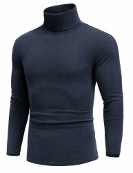 COOFANDY Rollkragenshirt Herren Rollkragenpullover Turtleneck Langarmshirt Rollkragenpulli Unterzieh Regualr Fit Persisches Blau L Angebot bei HelloDeals