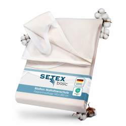 SETEX Molton Matratzenschutz, 140 x 200 cm, Eckgummis, Matratzenschoner aus 100 % Baumwolle, Basic, Naturfarben, Natur Angebot bei HelloDeals