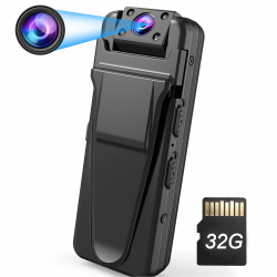 QZT Mini Kleine Kamera ohne WLAN, HD Mini überwachungskamera mit 32GB Speicherkarte Bewegungserkennung Nachtsicht Audio Video Aufzeichnung Kleine Kamera Body Camera für Büro Treffen Angebot bei HelloDeals