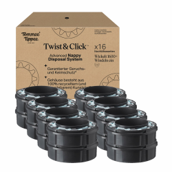 Tommee Tippee Twist & Click Advanced Windelbehälter, Original-Nachfüllkassetten, exklusive 16er-Packung, für einfaches Nachfüllen und ein tolles Preis-Leistungs-Verhältnis (Verpackung kann variieren) Angebot bei HelloDeals