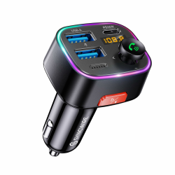 SYNCWIRE Bluetooth 5.3 FM-Transmitter-Autoladegerät 48W (PD 36W&12W) dualer USB-Anschluss Ladegerät KFZ-Adapter kabelloser Radioempfänger, LED-Display 64 GB USB-Laufwerk mit Lichtschalter Angebot bei HelloDeals