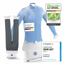 CLEANmaxx automatischer Hemdenbügler mit Dampffunktion inklusive Hosenaufsatz | Innovativer Bügler für Hemden & Blusen, Bügelautomat | Schonender als Wäschetrockner und Bügeleisen Angebot bei HelloDeals