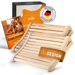 ALPENHAUCH Sauna Kopfstütze Holz [2 Stück] - Ergonomische Saunakopfstütze Holz - Edles Sauna Zubehör Infrarotkabine - Komfortable & breite Kopfstütze Sauna Holz für Sauna & Infrarotkabine Angebot bei HelloDeals
