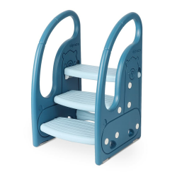 Onasti Tritthocker für Kinder, Dreistufiger Höhenverstellbar Tritt-Schemel Kinderschemel für Baby, Bequemer Handslauf, Multifunktion, Anti-Rutsch, Ab ca. 1.5 bis ca. 6 Jahre -, (Blau) Angebot bei HelloDeals