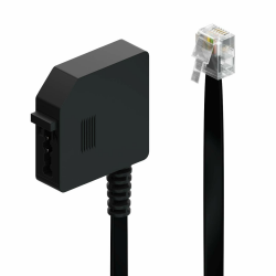 deleyCON 0,2m Telefon Adapter RJ11 Stecker 6P4C auf TAE-F Buchse Flachkabel Telefonadapter Adapterkabel Telefon Router Schwarz Angebot bei HelloDeals