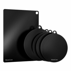MoreCore Induktionsschutzmatte | Herdabdeckplatte I Herdabdeckung Induktionsfeld I Hitzeschutzmatte | Induktionsmatte | Silikon Matte | Induktion Schutzmatte | Topfuntersetzer | 5 stück | Schwarz Angebot bei HelloDeals