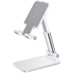 GIMIRO Handy Ständer Verstellbare, Handy Halterung - Faltbarer Handyhalterung, Halter Tablet-Ständer mit Spiegel Kompatibel mit Phone 14 Pro Max Plus, 13 12 Pro Samsung S9 S10,Kindle (White) Angebot bei HelloDeals