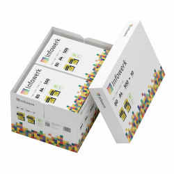 Infowerk Druckerpapier Kopierpapier 5000 Blatt 10 x 500 A4 80g Premium Weiß Testsieger PEFC Angebot bei HelloDeals