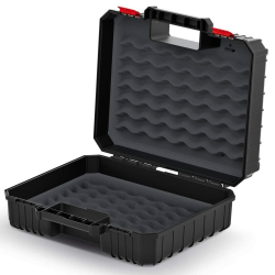 Kistenberg Maschinenkoffer Werkzeugkasten Werkzeugkiste für Elektrowerkzeuge Toolbox (mit Schaumstoff Einlage innen, staubdicht, schwarz, 384 x 335 x 144 mm) Angebot bei HelloDeals