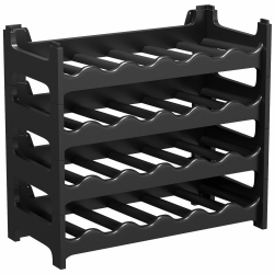 ARTECSIS Weinregal stapelbar Kunststoff für 24 Flaschen, stabiles Flaschenregal in Gastronomie-Qualität, modular erweiterbar, Schwarz Angebot bei HelloDeals
