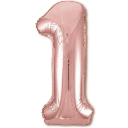 Luftballon 1. Geburtstag Zahl 1 Rosegold XXL Riesen Folienballon 100cm Geburtstagsdeko Mädchen Ballon Zahl Deko zum Geburtstag. Fliegt mit Helium. Angebot bei HelloDeals