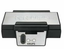 Krups Waffeleisen FDK251 | Doppelwaffeleisen | 2 Belgische Waffeln gleichzeitig | Antihaftbeschichtete Platten | für rechteckige | sicher dank isoliertem Griff | 850W | 6x12x12cm | Schwarz Angebot bei HelloDeals