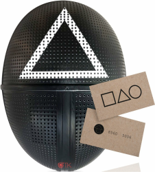 TK Gruppe Timo Klingler Kostümheld® The Game squid Maske + inkl. Spielkarte für Halloween, Fasching & Karneval als Kostüm für Herren & Damen & Kinder - Kostüm - (Größenauswahl) Dreieck Angebot bei HelloDeals