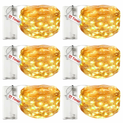 litogo 6 Stück LED Lichterkette Batterie mit Timer, 3M 30 LED Kupferdraht Lichterkette Innen, lichterketten batteriebetrieben (AA Batterie) für Party Weihnachten Halloween Hochzeit Deko, Warmweiß Warm Weiß 6 Stück mit Timer Angebot bei HelloDeals