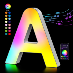 LED Buchstaben Lichter Alphabet, Led Leuchtbuchstabe Farblich Veränderbar mit USB-Netzteil, APP-Kontrolle, Dimmbar, Dekoration für Geburtstag Weihnachten Hochzeit Party Valentinstag - Buchstaben A Angebot bei HelloDeals