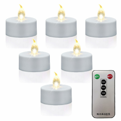 5 Stück Flammenlose Led Teelichter mit Fernbedienung und Timer,Batteriebetriebene Flackernde Kerzen, Halloween Gelübde Elektrische Teelichter hält für 400 Stunden, für Hochzeit Party Deko (Warm Weiß) Angebot bei HelloDeals