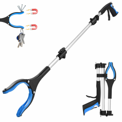 91cm Greifzange für Senioren - Faltbare Greifzange mit starkem Griff und 360° Drehkopf, Ergonomischer Greifer für Senioren, Robuste Müllzange für tägliche Aufgaben, Blau Angebot bei HelloDeals