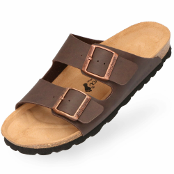 BOnova Herren Pantoletten - Gemütliche Hauslatschen für Herren - Hausschuh mit Fußbett - Rutschfeste Hausschlappen mit Gummisohle - Premium Hausschuh für drinnen und draußen 43 EU Braun Angebot bei HelloDeals