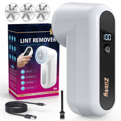 Ziitty Fusselrasierer Elektrisch, Tragbarer Aufladbar Fusselentferner, LED-Anzeige, Kompletter Fusselrasierer für alle Stoffe mit 3 Klingen, Typ-C-Ladekabel und Reinigungsbürste (Weiß) Weiß&schwarz Angebot bei HelloDeals