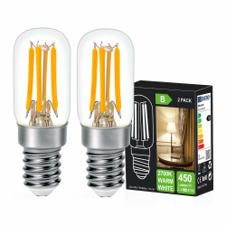 DSLebeen E14 LED Warmweiss Glühbirne Kronleuchter 2.4W 450LM Ersatz Glühlampe 40W,2700K Mini LED Birnen für Nähmaschinelampe, Wandlampen,Salzlampe, Kronleuchter Nicht Dimmbar 230V AC 450lm E14 Warmweiß 2700k 2 Stück Angebot bei HelloDeals