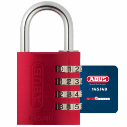 ABUS Zahlenschloss 145/40 Rot - Kofferschloss, Spindschloss u. v. m. - Aluminium-Vorhängeschloss - individuell einstellbarer Zahlencode - ABUS-Sicherheitslevel 4 Rot 40mm 1 Stück Angebot bei HelloDeals