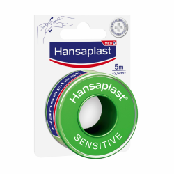 Hansaplast Fixierpflaster Sensitive (5 m x 2,5 cm), hypoallergenes Tapeband zur hautfreundlichen Fixierung von Wundverbänden, Heftpflaster Rolle mit starker Klebkraft Angebot bei HelloDeals
