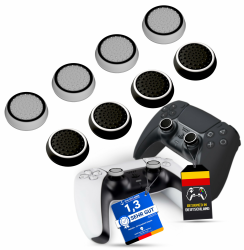 MatoSan® 8 Stück Black & White | PS5 Zubehör Thumbstick Silikon Kappen - PS5 Controller Grip, PS4 Sticks, Xbox Controller Schutz - Erhöhte Präzision & Langlebigkeit - PS5 Controller Zubehör Angebot bei HelloDeals