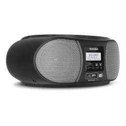 TechniSat DIGITRADIO 1990 - Stereo-Boombox mit DAB+/UKW-Radio und CD-Player (Bluetooth-Audiostreaming, Kopfhöreranschluss, USB, AUX in, Ladefunktion, Uhr, 2 x 1,5 Watt Ausgangsleistung) schwarz DAB+/UKW schwarz Angebot bei HelloDeals