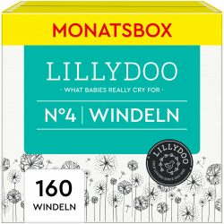 LILLYDOO hautfreundliche Windeln Größe 4 (9-14 kg), Monatsbox (160 Windeln) Angebot bei HelloDeals